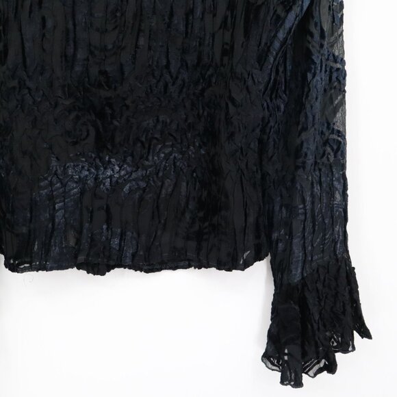 Komarov Textured Shirt Womens L Black Whimsigoth Fairy Grunge Dark Feminine Edgy - Picture 10 of 16